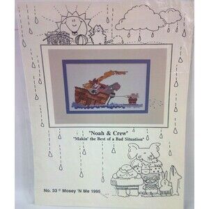 Mosey ‘N Me #33 Noah & Crew Counted Cross Stitch Chart Vintage 1995 Animals